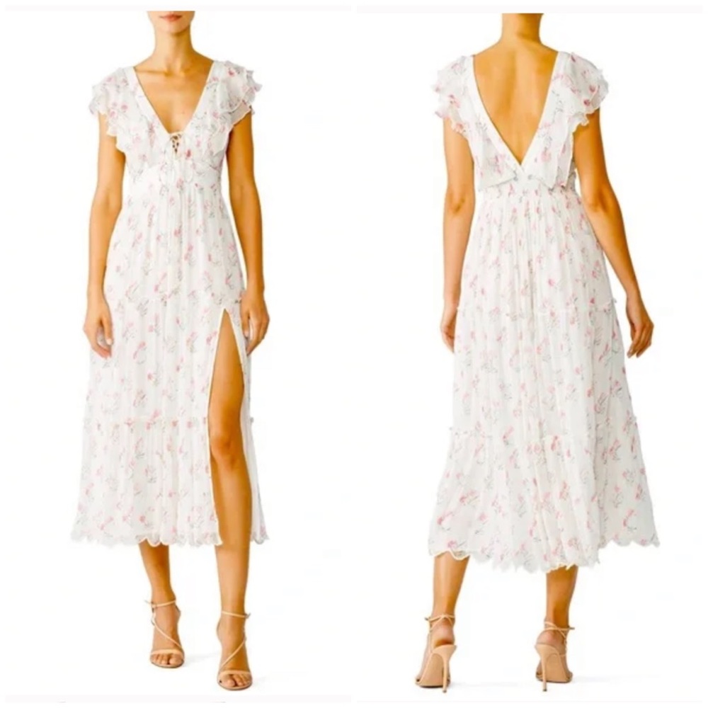 Hemant & Nandita Blush Floral Midi Dress Size XL